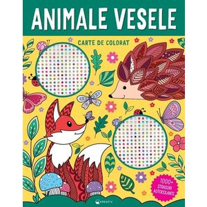 Animale vesele, 1000 strasuri autocolante imagine