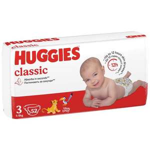 Scutece Huggies, Classic Jumbo, Nr 3, 4-9 kg, 52 buc imagine