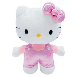 Jucarie de plus, Hello Kitty in salopeta, Roz, 30 cm imagine