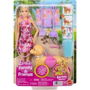 Papusa cu catelus si accesorii, Barbie Malibu, Family&Friends, JJB46 imagine