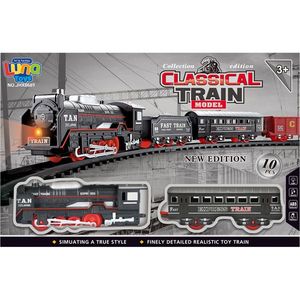Trenulet cu sunete si lumini, Luna Toys, 10 piese imagine