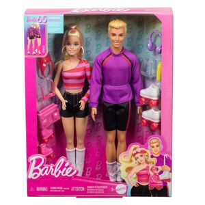 Set 2 papusi Barbie Fashionistas, 65th Anniversary, Barbie si Ken cu 6 accesorii, HXK90 imagine