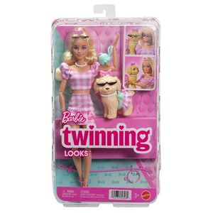 Papusa cu catel si tinute roz, Barbie, Twinning Looks, JFP36 imagine