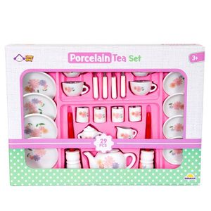 Set de ceai, din portelan, Little Chef, 29 piese, Flori imagine