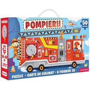 Puzzle educativ, Mimorello, Pompierii, 50 piese imagine