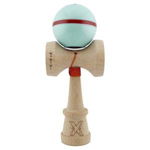 Jucarie de indemanare din lemn, Kendama X, Flippy, Silken, King Size V3, Super Sticky, 18 cm, Verde Mint imagine