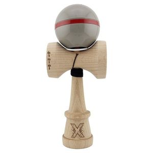 Jucarie de indemanare din lemn, Kendama X, Flippy, Silken, King Size V3, Super Sticky, 18 cm, Ice Gri imagine