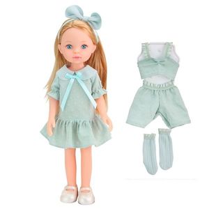 Papusa cu tinuta de schimb, Little Milly, Turcoaz, 33 cm imagine