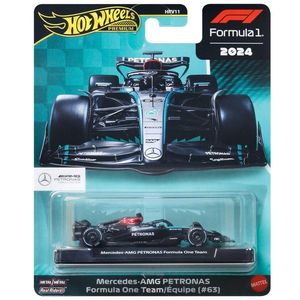 Masinuta metalica de curse, Hot Wheels, Formula 1, Mercedes-Benz 2024 (#63), JBM18 imagine