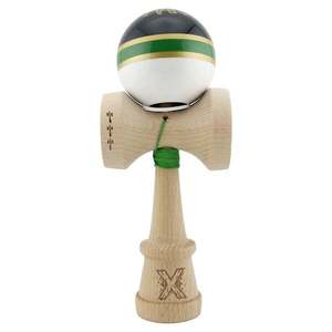 Jucarie de indemanare din lemn, Kendama X, Flippy, Royal Spike, King Size V3, Super Sticky, 18 cm, Verde imagine