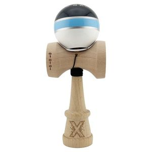 Jucarie de indemanare din lemn, Kendama X, Flippy, Royal Spike, King Size V3, Super Sticky, 18 cm, Bleu imagine