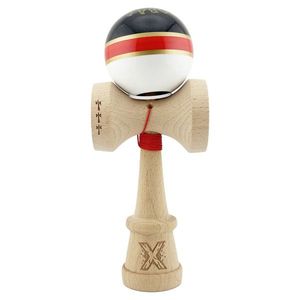 Jucarie de indemanare din lemn, Kendama X, Flippy, Royal Spike, King Size V3, Super Sticky, 18 cm, Rosu imagine