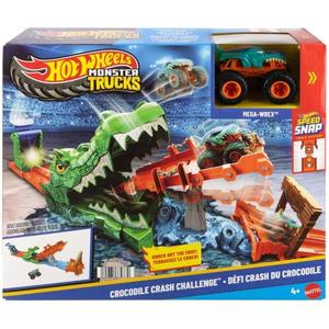 Set de joaca Hot Wheels, Monster Trucks, Crocodile Crash Challenge, Mega-Wrex, JJN45 imagine