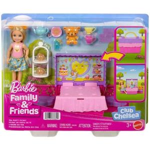 Set de joaca cu papusa Barbie, Family&Friends, Club Chelsea, Tea Party Picnic, JJB40 imagine