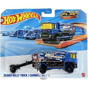Set camion cu remorca, Hot Wheels, Track Fleet, Scania Rally Truck, JMK06 imagine