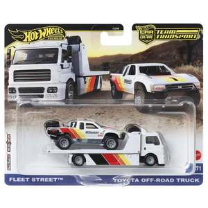 Transportator cu masinuta Hot Wheels, Car Culture, Toyota Off-Road Pickup Truck si Fleet Street Truck, HRV39 imagine