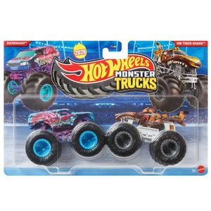 Set 2 masinute Monster Truck, Hot Wheels, Squidnado si HW Tiger Shark, JHY89 imagine