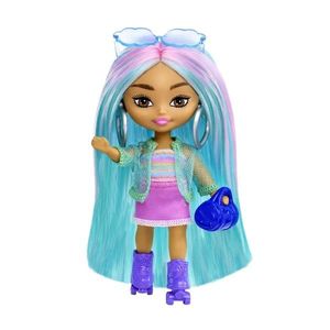 Papusa Barbie Extra Mini Minis cu par si accesorii, 8 cm, HLN45 imagine