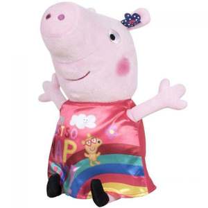 Jucarie de plus, Play by Play, Peppa Pig cu rochie din satin, Just so happy, 25 cm imagine