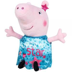 Jucarie de plus, Play by Play, Peppa Pig cu rochie turcoaz din satin, 25 cm imagine