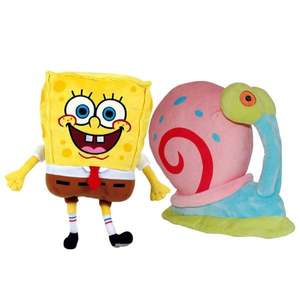 Set 2 jucarii de plus, Play By Play, Spongebob 26 cm si Garry 20 cm imagine