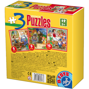 Set 3 Puzzle magnetic - Basme, 6, 9, 16 piese | D-Toys imagine