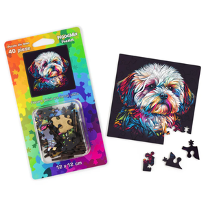 Puzzle mic din lemn - Caini - Bichon Maltese 1 | Woodmix Puzzles imagine