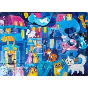 Puzzle Fosforescent - Pisici, 120 piese | Mimorello imagine