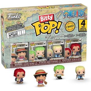 Set 4 figurine One Piece - Monkey D. Luffy, Roronoa Zoro, Aye-Hand Morgan, Shanks - Bitty Pop! - Funko | Funko imagine