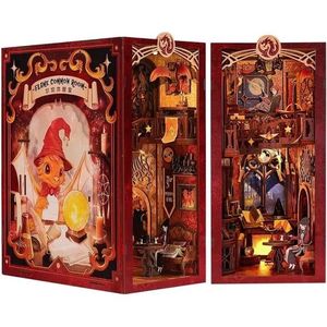 Book Nook. Puzzle 3D - Cotor de carte DIY - Flame Common Room | Robotime imagine