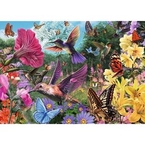 Puzzle Premium Plus Quality 1000 piese - Tea Time - Gradina cu colibri | Trefl imagine
