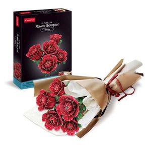 Puzzle 3D - Buchet de flori - Trandafiri, 265 piese | CubicFun imagine