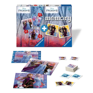Set 3 puzzle + Joc memory Frozen - 110 piese | Ravensburger imagine
