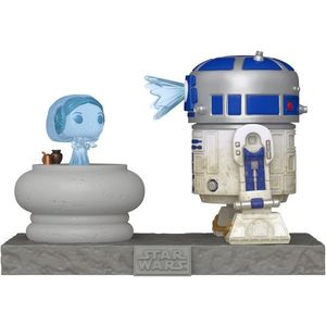 Figurina - Funko Pop! Deluxe Star Wars: R2-D2 with Princess Leia Hologram | Funko imagine