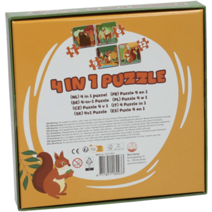 Puzzle 4 in1, 31 piese - Animale de padure | Wins Holland imagine