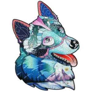 Puzzle din lemn 332 piese - Brave Husky | Wood Trick imagine