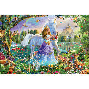 Puzzle 150 piese - Princess, unicorn and castle | Schmidt imagine