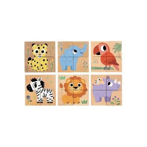 Cuburi din lemn - Animale salbatice | Djeco imagine