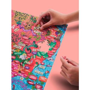 Puzzle clasic 1000 piese - Harta Australiei | Water & Wines imagine