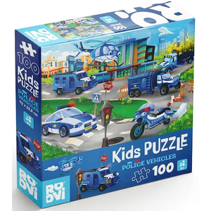Puzzle 100 piese - Police Vehicles | D-Toys imagine