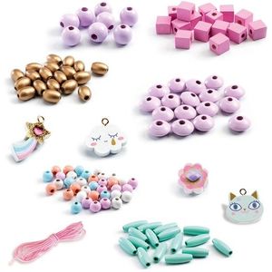 Kit creativ - Wooden Beads - Rainbow | Djeco imagine