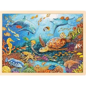 Puzzle din lemn - Marea Bariera de Corali, 96 piese | Goki imagine