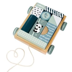 Jucarie de lemn - Carucior de constructie - Urs Panda | Eichhorn imagine