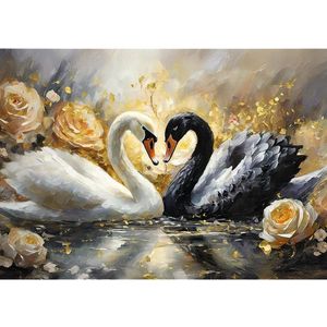 Puzzle 1000 piese - Beautiful Swans | Trefl imagine