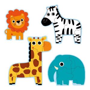 Set 4 puzzle-uri progresive - Animale in jungla | Djeco imagine
