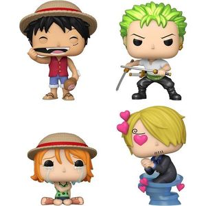 Set 4 figurine - Pop! Animation - One Piece - Monkey D. Luffy, Roronoa Zoro, Nami & Sanji | Funko imagine