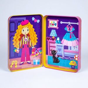 Puzzle magnetic in cutie metalica - Tinutele mele colorate, 45+ piese | Mimorello imagine