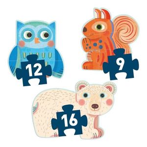 Set 3 puzzle-uri progresive - Animale in padure | Djeco imagine