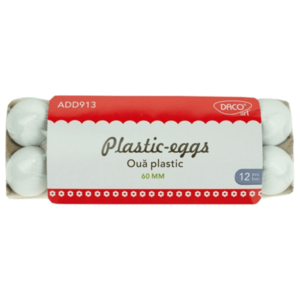 Accesorii craft - Oua plastic, 6cm - 12 bucati | Daco imagine