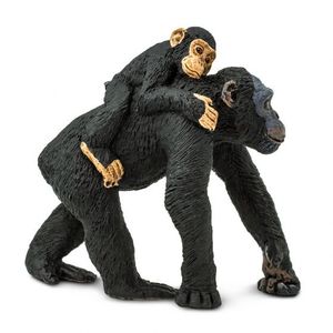 Figurina - Chimpanzee with Baby | Safari imagine